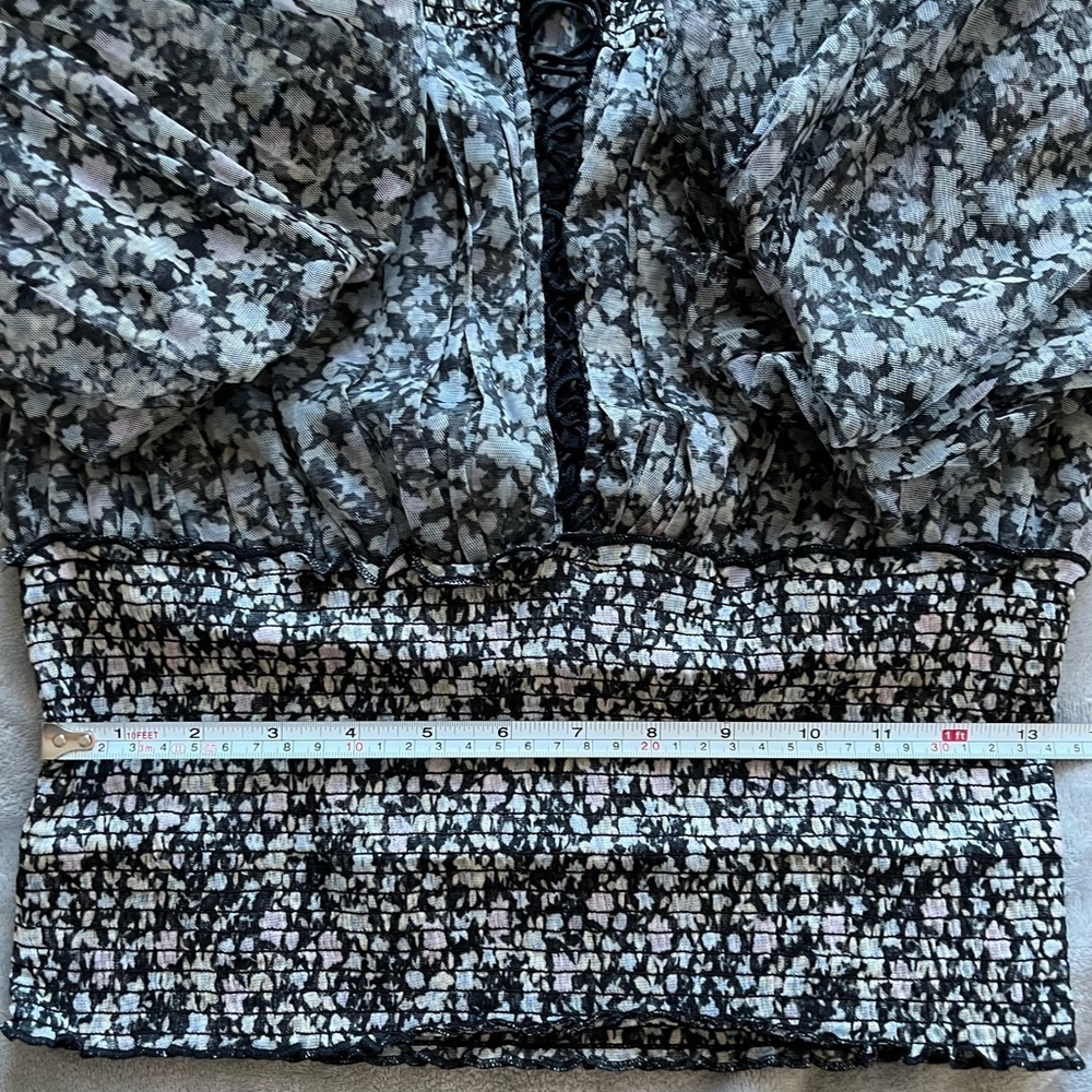 𝅺free People Beatrice Ruffle Blouse Top ,L - Picture 4 of 6